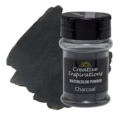 Creative Inspirations Powder Watercolor Paint - 38g Shaker Bottle, Charcoal - Dye-Based Water-Soluble Crystalline Pigments - Non-Toxic, Perfect for Abstract and Spontaneous Effects - color: Charcoal, style: Pack of 1