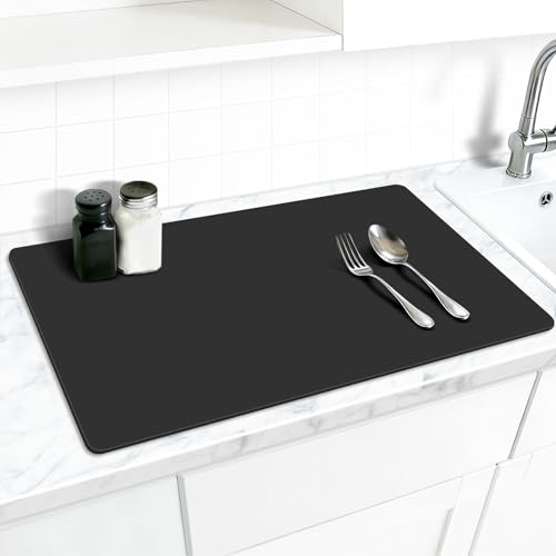 AECHY Silicone Mats for Kitchen Counter 27.5 x 16.5 Inch, 2mm Thick – Multipurpose Silicone Mat Thick Heat Resistant Mat Shipped Rolled Up Kitchen Counter Mat Nonslip Silicone Mats, Black - color: Black, size: 27.5" x 16.5"