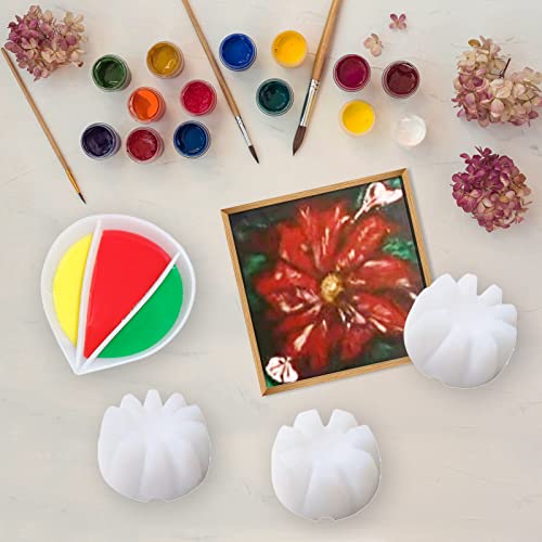 6Pcs/Set Flower Pour Cups Silicone Split Cup for Paint Pouring Acrylic Pouring Flower Strainers Fluid Art Pour DIY Resin Molds for Making Painting Tools Drawing Accessories (White) - color: White