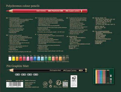 Faber-Castell Polychromos and Pitt Graphite Matte Gift Art Set | Back to School Favorites |1 Count (Pack of 23), Multicolor 23 - style: 23 Count