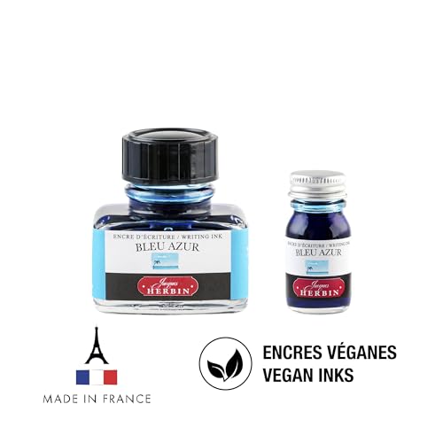 Herbin Fountain Pen Ink - 30ml Bottled - Bleu Azur - color: Bleu Azur, size: 1 fl oz