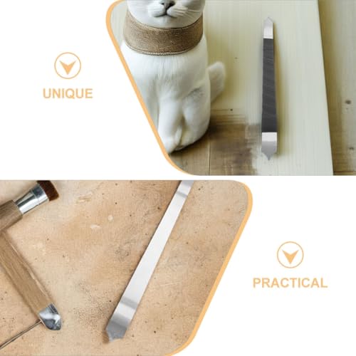 BESTYASH 2pcs Stainless Metal Clay Carving Tools with Scale Texture for Clay Sculpting and Ceramic Modeling, Clay Blade Set for Handmade Crafting