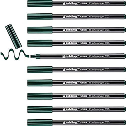 edding 1255 Calligraphy Pen Green 3.5mm Nib - Box of 10 - color: 09: 10 Pens - Bottle green