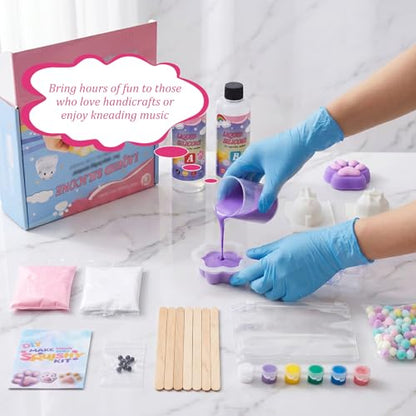 Tcwhniev DIY Squishy Kit, 18oz Bubble-Free Liquid Silicone for Handmade Squishies, Fast 2-3H Cure Stress Relief Sensory Toy Squishy Making Kit, Arts & Crafts Gift for Adults Beginners