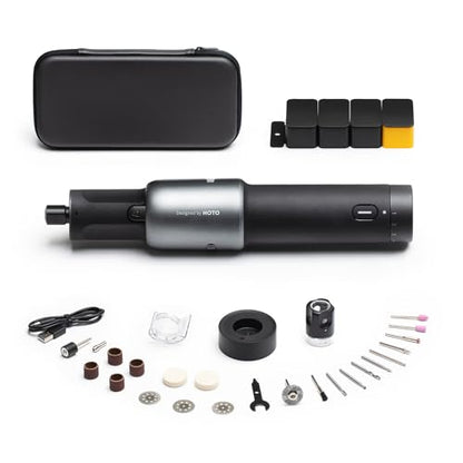 HOTO 35-in-1 Cordless Rotary Tool Kit, Strong Motor, 25000RPM 5 Variable Speed Powerful Engraving Pen, LED Light, Ideal for 3D Printing Sanding, Polishing, Drilling, Carving, Cutting DIY Crafts