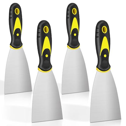 Putty Knife Set, Stainless Steel Spackle Knife Paint Scraper Tool Wallpaper Scraper (4PCS-2"")