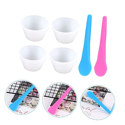 OSALADI 1Set DIY Epoxy Mixing Cups Silicone Mixing Cups Silicone Stir Sticks for Crafting Paint and Glue Projects Reusable Easy to Clean for Batch Mixing