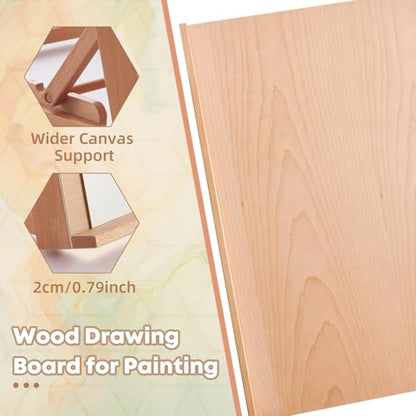 A3 Wooden Tabletop Easel for Painting, 18.5" x 14.2" | Adjustable 4-Position Table Top Easel for Painting, Desktop Artist Painting Easel with A3 Sketch Paper for Adults, Students - size: A3(18.5"x14.2")