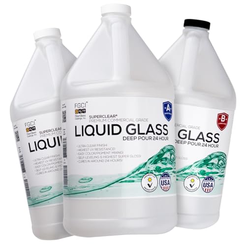 Superclear 24 Hour Fast Cure Deep Pour Epoxy Resin 3 Gallons Kit, 1 Inch Liquid Glass Clear Casting Resin for Small River Pours and Castings, Live Edge Wood, Food Safe, Bubble Free - size: 3 Gallon