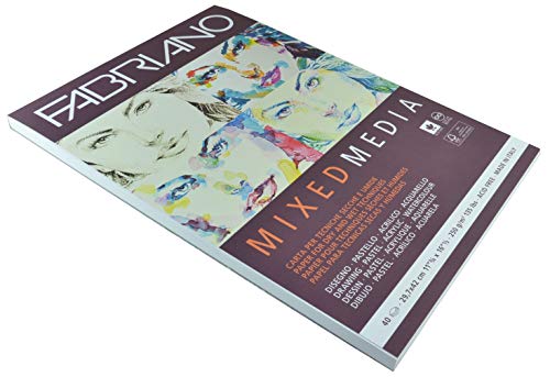 Honsel Fabriano Mixed Media Artist Paper Pad, DIN A3, 40 Sheets 250 g/m², Suitable for Wet and Dry Painting Techniques, White