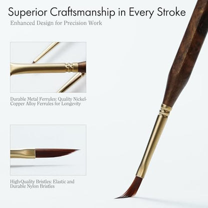 Artify Extreme Detail Paint Brushes Professional, 20pcs Ultra-Fine & Multipe Specialty Brushes for Miniature, Illustration & Craft Painting, Precision Paint Brush Set with High-End Handbag - style: 20Pcs-Handbag