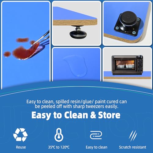 Resin Leveling Table for Epoxy - 16''x 12'' Resin Leveling Board Nonstick Surface, Adjustable Height & Angle Feet, Multipurpose No Installation Required Board for Crafting & Art - size: Large