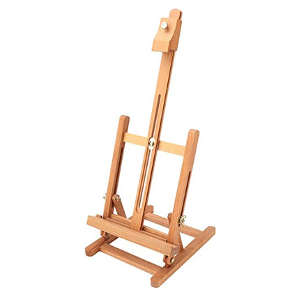 MAVIS LAVEN Wooden Tabletop H Frame Easel, Adjustable Artist Display Stand with Red Beech Material for Studio Drawing and Painting 50cm