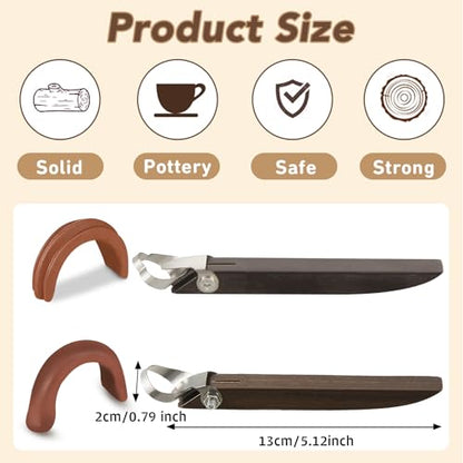 Therwen 2 Pcs Mug Handle Carving Tool, Pottery Handle Making Tool, Clay Extruder Trimming for Ceramic Tea Cup Mug Utensil Vase Clay Cutters Sculpture Craft(Novelty Style) - color: Novelty Style