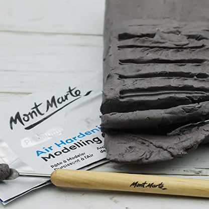 Mont Marte Grey Air Hardening Modeling Clay, 500g (1.1lb). Dries in Approximately 24 Hours. Suitable for Sculptors and Modelers of All Skill Levels. - color: Grey