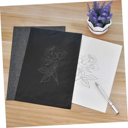 Angoily 100pcs Carbon Tracing Paper Painting Paper Drawing Trace for Drawing Product Graphite Transfer Transfer for Drawing Tranfer Black - color: Black