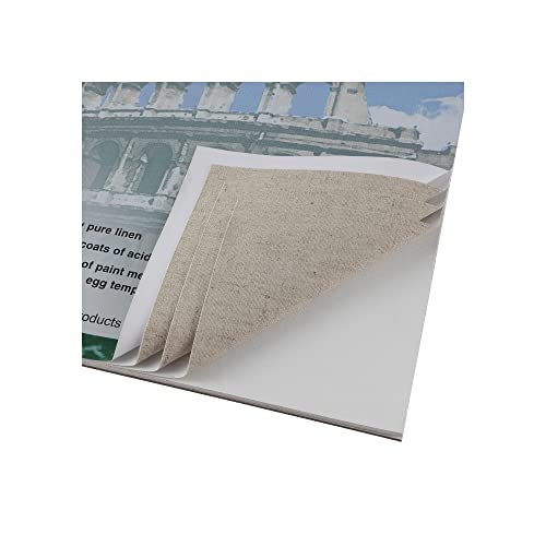 Centurion Acrylic Primed White Linen Canvas Sheet Pad, 12" x 16" 11oz Weight, Tape-Bound for Acrylics, Alkyds, Water-Mixable Oils - size: 12" x 16"