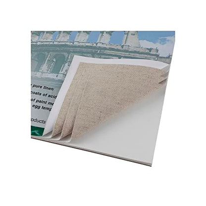 Centurion Acrylic Primed White Linen Canvas Sheet Pad, 9" x 12" 11oz Weight, Tape-Bound for Acrylics, Alkyds, Water-Mixable Oils - size: 9" x 12"