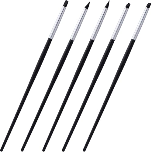 SmallCat 5 Pcs Silicone Paint Brushes, Flexible Clay Carving Tools, Professional Sculpting Tools for Handicraft Pottery Artwork Shaping Carving DIY- Black (3mm) - color: Black (3mm)