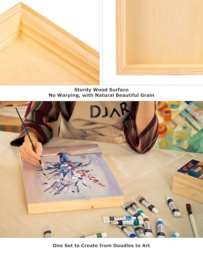 DJAR Wood Canvas Panels 12" x12'', 2 Pack – Ideal for Paint Pouring, Acrylic, Oil Painting, and Art Crafts - size: 12"*12"-2Pcs