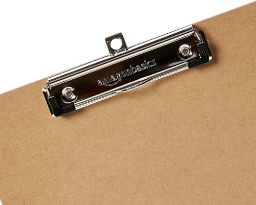 Amazon Basics Hardboard Office Clipboard, Low-Profile, Letter Size, 9" x 12.5", Brown, 6-Pack - size: 6-Pack