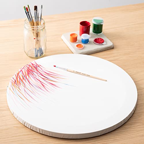 Artist's Loft 16" x 16" White Level 1 Round Traditional Profile Canvas - Archival Quality and Acid Free Cotton Canvas for Acrylic and Oil Paints - 1 Pack - size: 16 x 16