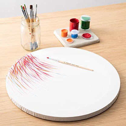 Artist's Loft 16" x 16" White Level 1 Round Traditional Profile Canvas - Archival Quality and Acid Free Cotton Canvas for Acrylic and Oil Paints - 1 Pack - size: 16 x 16