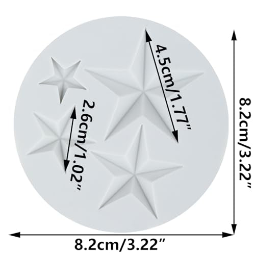 Star Polymer Clay Mold Five Pointed Star Silicone Molds for DIY Crafts Air Dry Plaster Polymer Clay Epoxy Resin Casting Jewelry Making - color: Style B