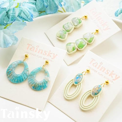 Tainsky 18 Shapes Embedded Polymer Clay Cutters - Gem Clay Jewelry Making Tools, Earring Cutters (A) - color: A Set