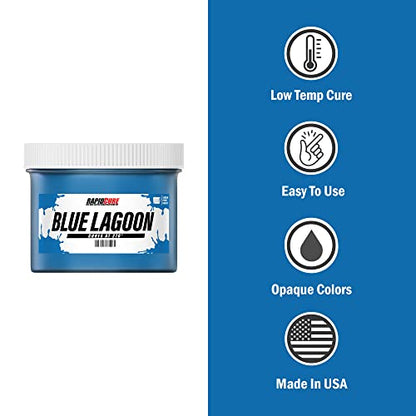 Rapid Cure® Screen Printing Ink Blue Lagoon (8oz.) - Plastisol Ink for Screen Printing, Fast Curing Fabric Paint - Screen Print Direct®, USA Made - color: Blue Lagoon, size: 8 fl oz