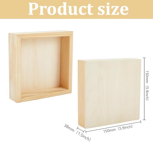 3Pcs Unfinished Wooden Canvas Panels 6x6 Inch Wood Canvas Board Craft Wood Panel Boards for Painting Arts Pouring Use with Oils Acrylic DIY Art Crafts Projects Home Decor - size: 6x6 Inch