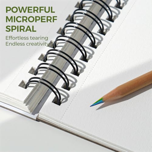 Funto Watercolor Pad 10x7, 3-Pack, 90 Sheets, 140 lb/300 GSM, Double-Sided, Cold Press, Spiral Bound, Heavyweight Paper for Watercolor Painting