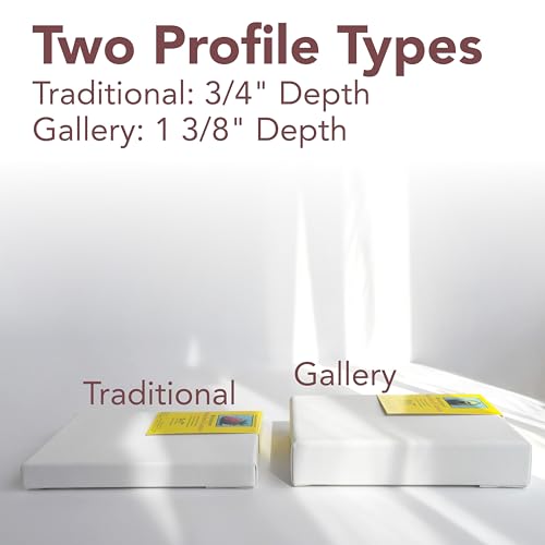 Strathmore 300 Series Traditional Stretched Canvas Pack, 8x10 inch, 6 Pack, Art Canvas for Students Professionals - size: 8x10 inch, style: Traditional Profile