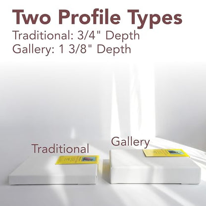 Strathmore 300 Series Traditional Stretched Canvas Pack, 5x5 inch, 6 Pack, Art Canvas for Students Professionals - size: 5x5 inch, style: Traditional Profile