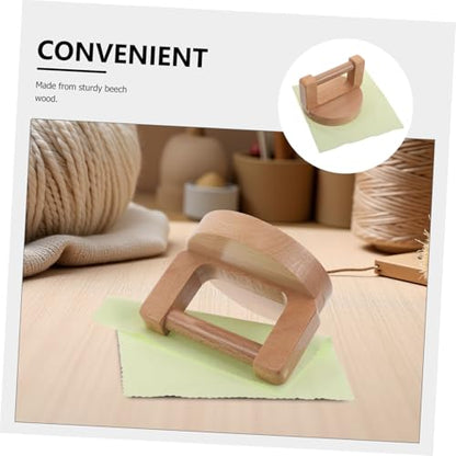 FELTECHELECTR Wood Baren Round Handle and Cleaning Cloth for Printmaking – Linoleum Block Printing Press Tool, Ergonomic Burnisher for Craft Paper and Woodblock Printing Supplies