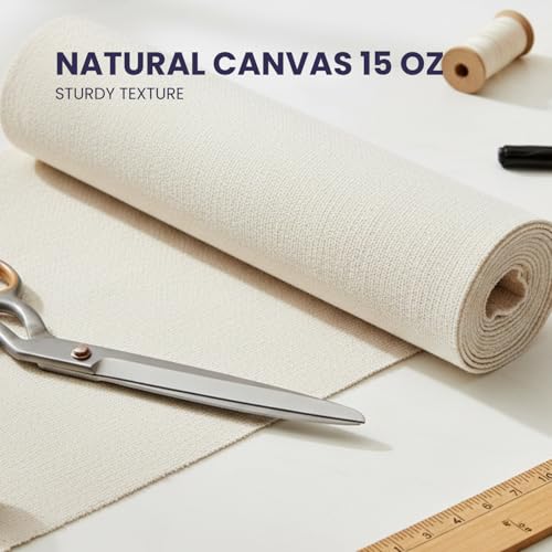 Natural Cotton Canvas 15 Oz (#10 Duck), 48 Width X 50 Yard Length roll Fabric for Artist Canvas, Aprons, Tote Bags and Teepees - size: Duck #10-48" -50