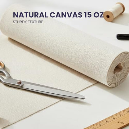 Natural Cotton Canvas 15 Oz (#10 Duck), 72 Width X 50 Yard Length roll Fabric for Artist Canvas, Aprons, Tote Bags and Teepees - size: Duck #10-72" -50