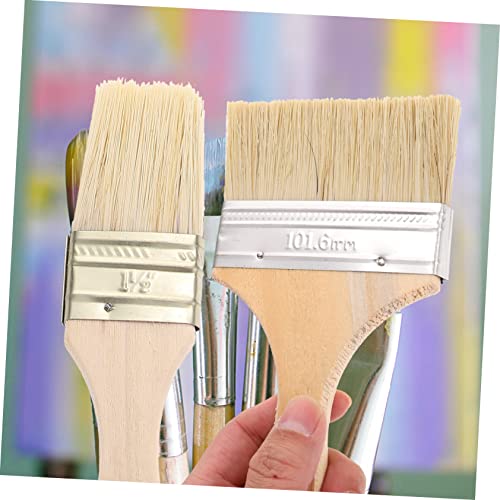 Homoyoyo 5pcs Handle Paint Brush Set for Oil and Watercolor Painting Thick Bristles for Furniture and Craft Projects Includes and Brushes