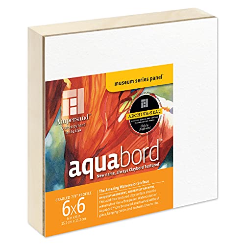 Ampersand Aquabord Panel for Watercolor and Gouache, 7/8 Inch Depth, 6X6 Inch (CBTC0606) - color: Flat Profile, size: 7/8 Inch, 6" x 6"