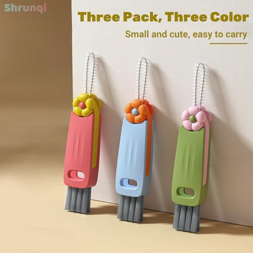 3 in 1 Bottle Cleaning Brush Set, Multifunction Silicone Cup Lid Gap Cleaner, Home Kitchen Crevice Cleaning Tools, Cute Colorful Rabbit，3 Pcs - color: 3pcs Multicolor