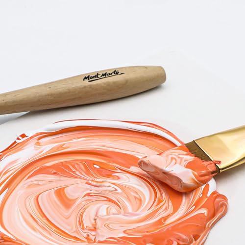 Mont Marte Discovery School Acrylic, Orange, 1/2 Gallon (2 Liter). Ideal for Students and Artists. Excellent Coverage and Fast Drying. Pump Lid Included. - color: Orange