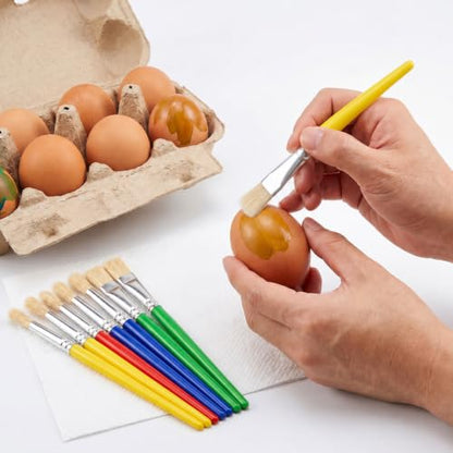 48Pcs Paint Brushes Set, Large Paint Brushes Chubby Brush Set, Easy Clean and Hold Pig Bristle Round and Flat Brush with Colorful Handles for Classroom Acrylic Watercolor Washable Paints