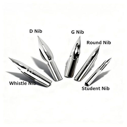 Pen Nib Set, 1 Set Manga Cartoon Comic Drawing Painting Nib Holder Dip Pen Kit Tool With 2 Pen Holders and 5 Nibs