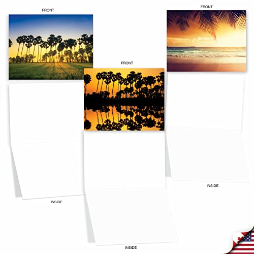 The Best Card Company - Box of 10 All Occasion Cards Blank (4 x 5.12 Inch) - Scenic Landscape Cards Assorted - Palm Beaches M6457OCB-NB - style: Palm Beaches