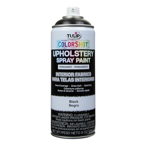 TULIP ColorShot Fabric Spray Paint for Upholstery, Permanent Spray-On Fabric Paint for Furniture, 8 oz, Black - color: Black