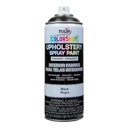 TULIP ColorShot Fabric Spray Paint for Upholstery, Permanent Spray-On Fabric Paint for Furniture, 8 oz, Black - color: Black