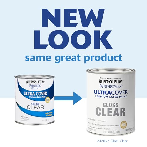 Rust-Oleum 242057 Painter's Touch Latex Paint, Quart, Gloss Clear,1 Quarts (Pack of 1) - color: Gloss Clear, size: 1 Quarts (Pack of 1)