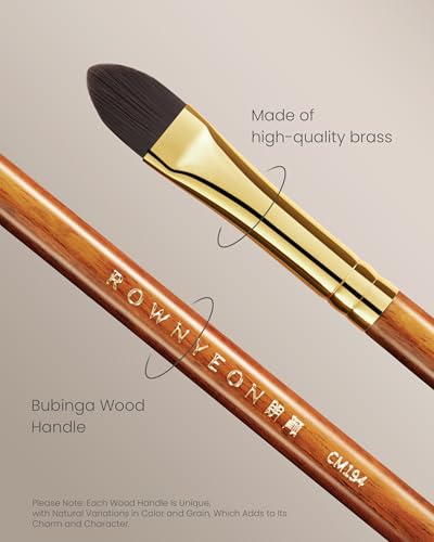 Desert Oak Series Pro Concealer Duo - Wide Teardrop & Micro Detail Brush Set for Under Eyes, Acne Scars & Redness, Bubinga Wood Handles (CM 194 & 195 Kit) - color: CM-0194+CM-0195, size: 2 Piece