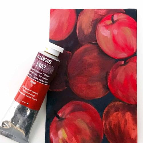 Lukas 1862 Professional German Oil Paint, Geranium Lake 37 mL - w/Beeswax & Non-Yellowing Sunflower Oil, Short Drying Time, Smooth, Outstanding Lightfastness - color: Geranium Lake, size: 1.25 Fl Oz (Pack of 1)