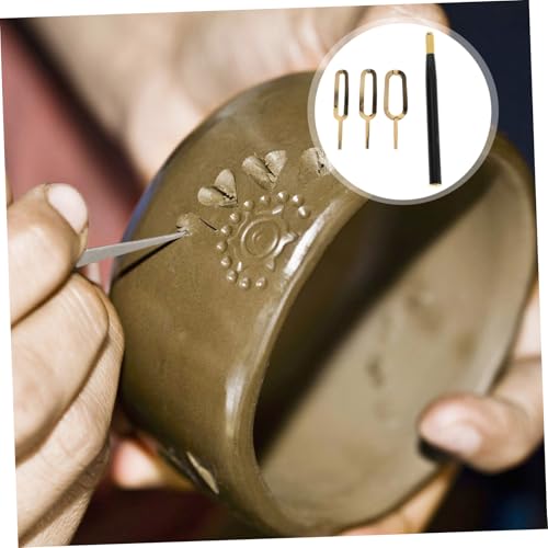 NUOBESTY 1 Set Interchangeable Heads Clay Carving Tool Set Ergonomic Pottery Scraping Sculpting Tool for Trimming Texturing and Detailing Versatile for Beginners Professionals